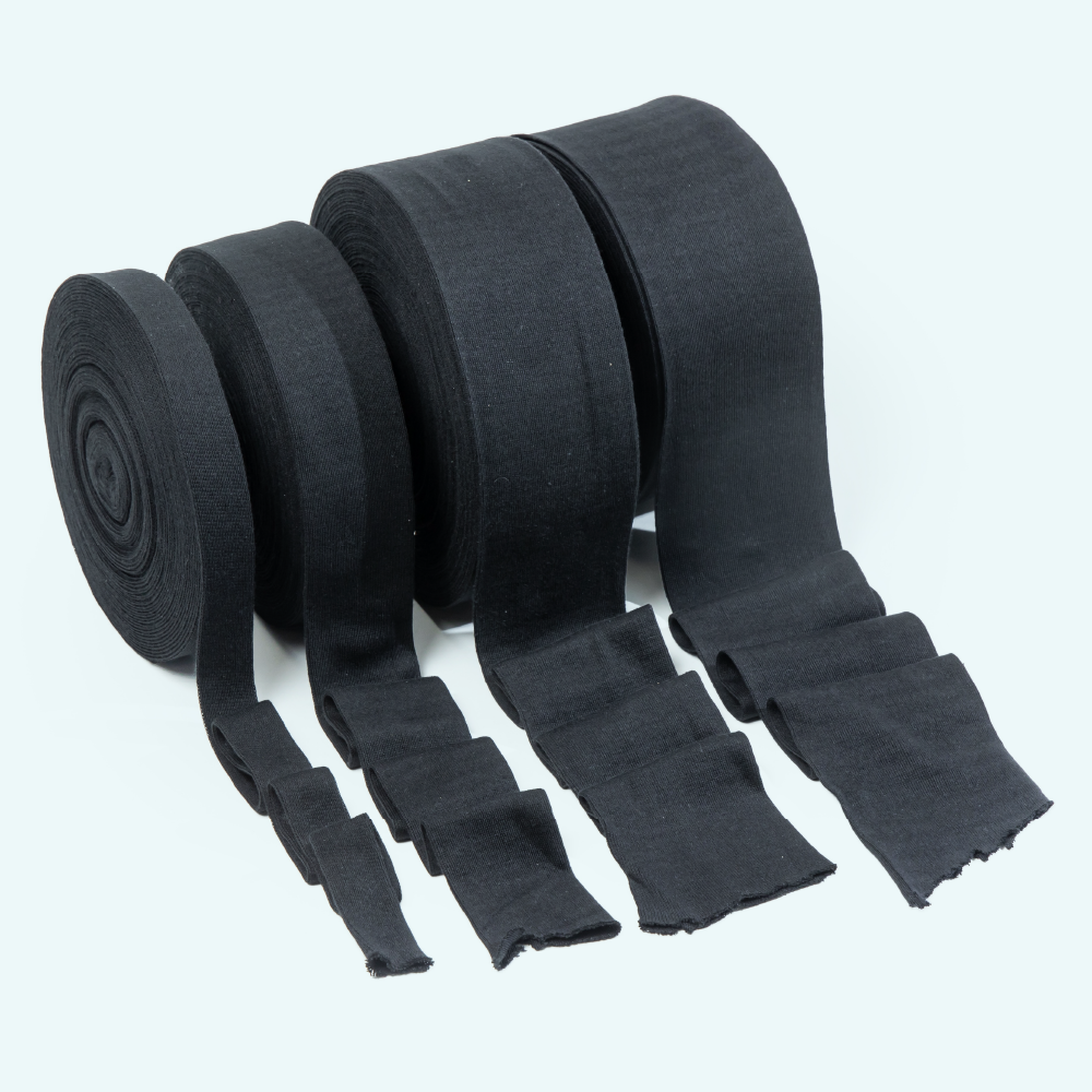 Cotton Ribbed Stockinette - Black