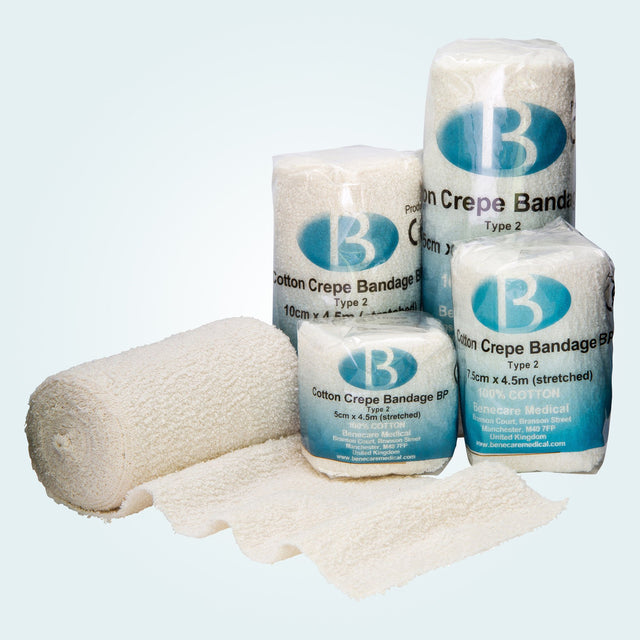 Benecast Cotton Crepe Bandage's are available in a variety of sizes.