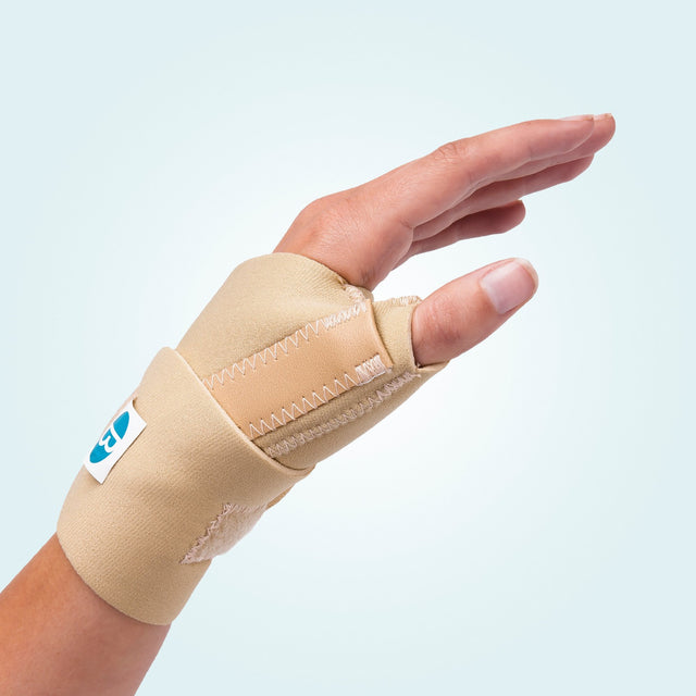 The Benecare Abducted Neowrap Wrist/Thumb Wrap holds the thumb lightly in abduction and stabilises the wrist with a double wrist wrap in in Neoprene.